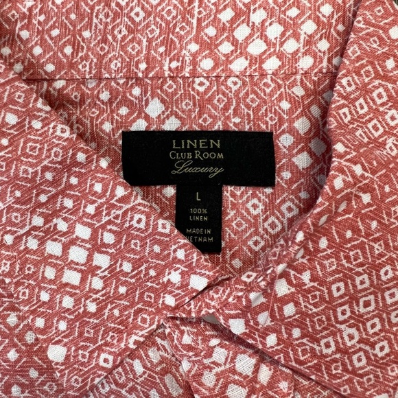 Clun room linen luxury button down SZ LG - Picture 3 of 3